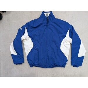 Majestic Therma Base Bomber Jacket Size Medium M Blank Blue White